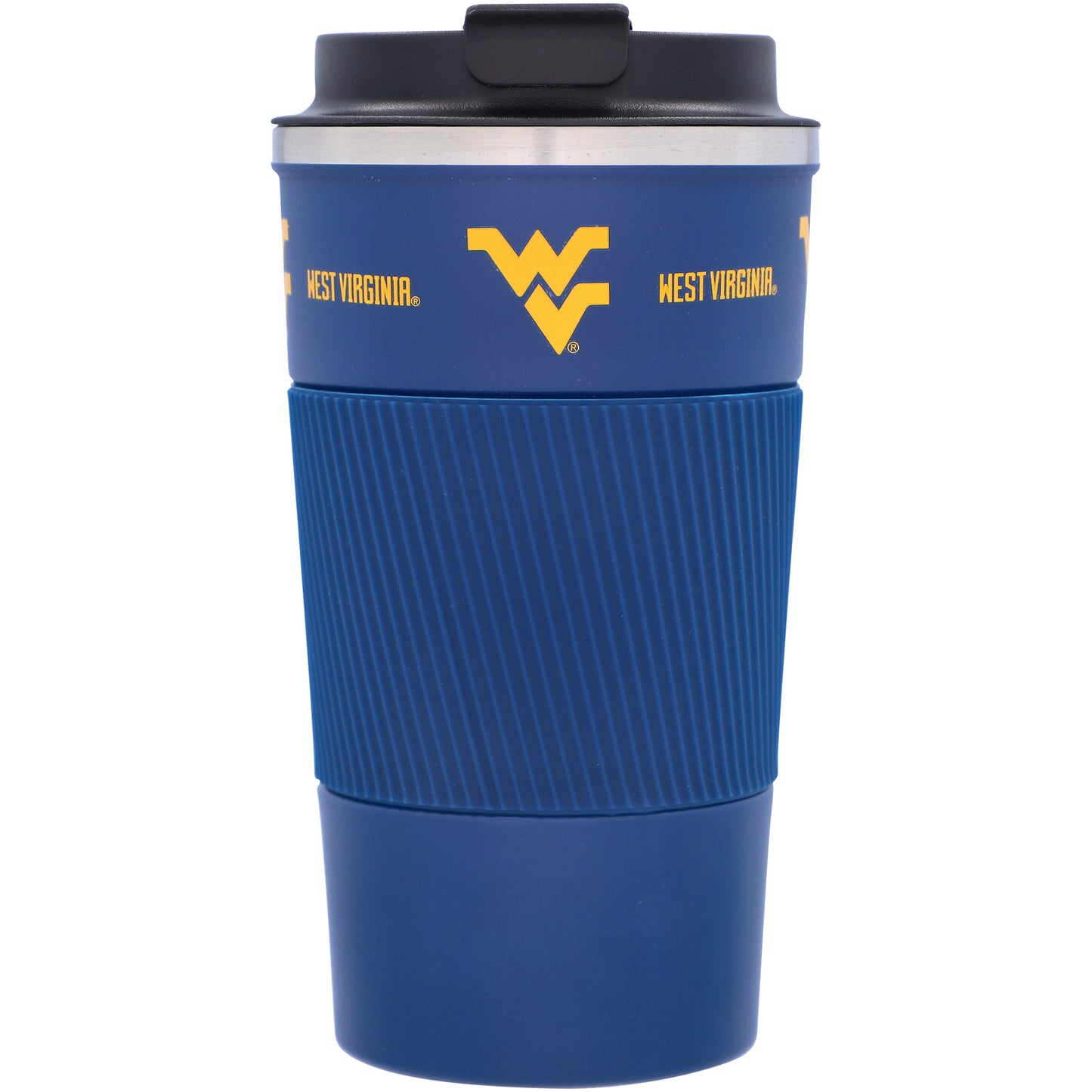 West Virginia Mountaineers 18oz Coffee Tumbler with Silicone Grip