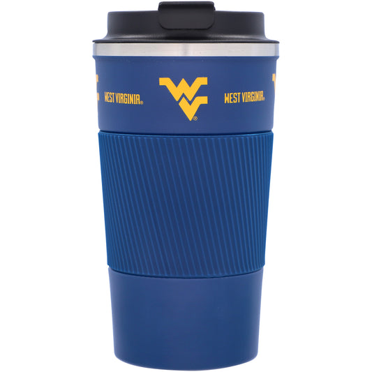 West Virginia Mountaineers 18oz Coffee Tumbler with Silicone Grip