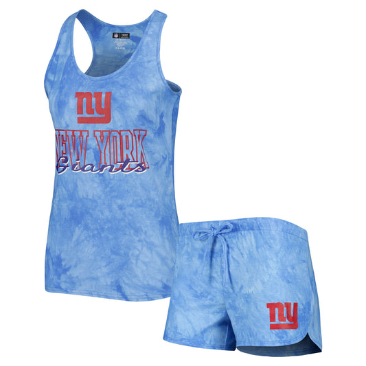 Women's Concepts Sport Royal New York Giants Billboard Scoop Neck Racerback Tank and Shorts Sleep Set