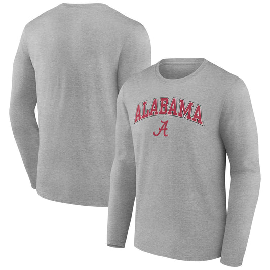 Men's Fanatics Heather Gray Alabama Crimson Tide Campus Long Sleeve T-Shirt