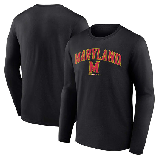 Men's Fanatics Black Maryland Terrapins Campus Long Sleeve T-Shirt