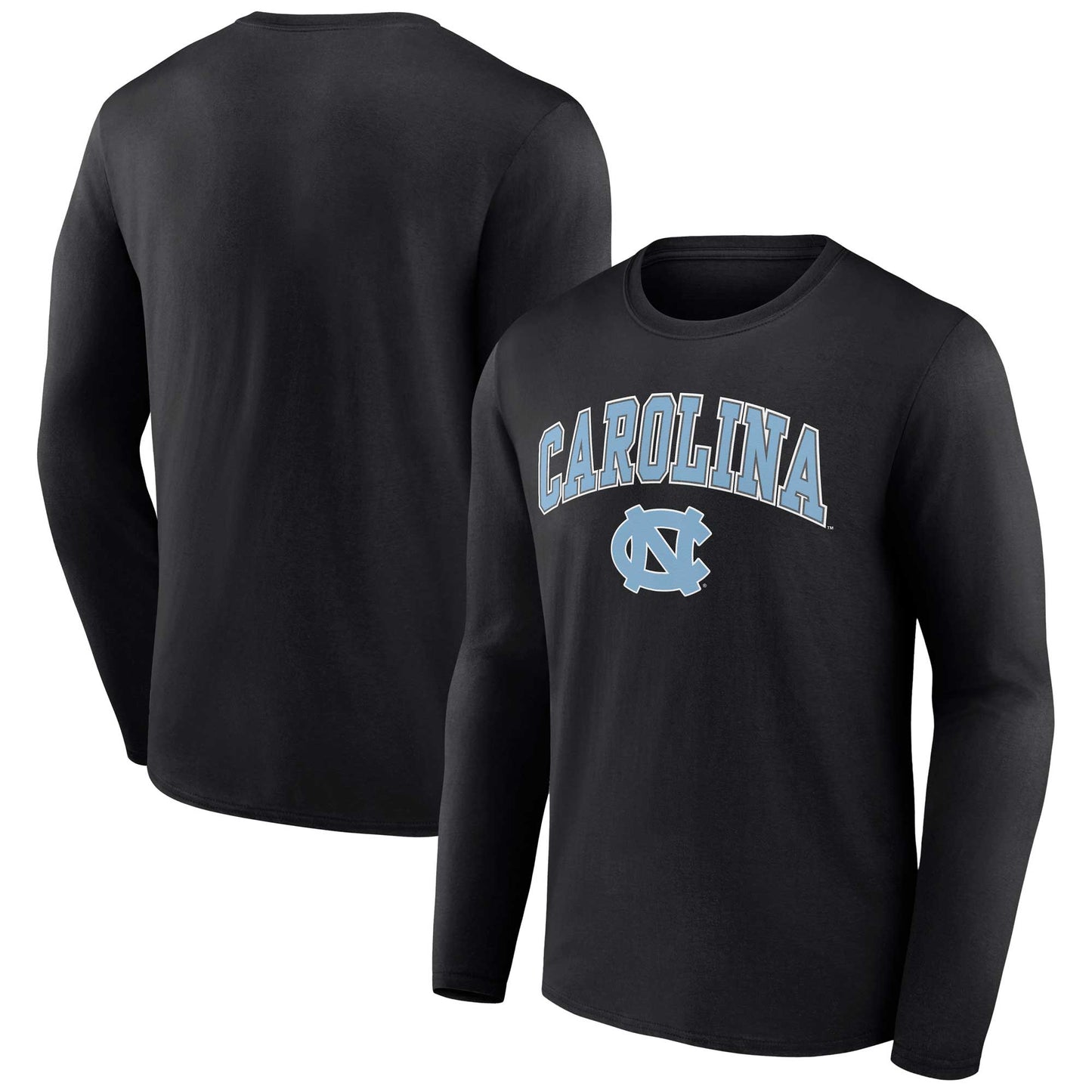 Men's Fanatics Black North Carolina Tar Heels Campus Long Sleeve T-Shirt