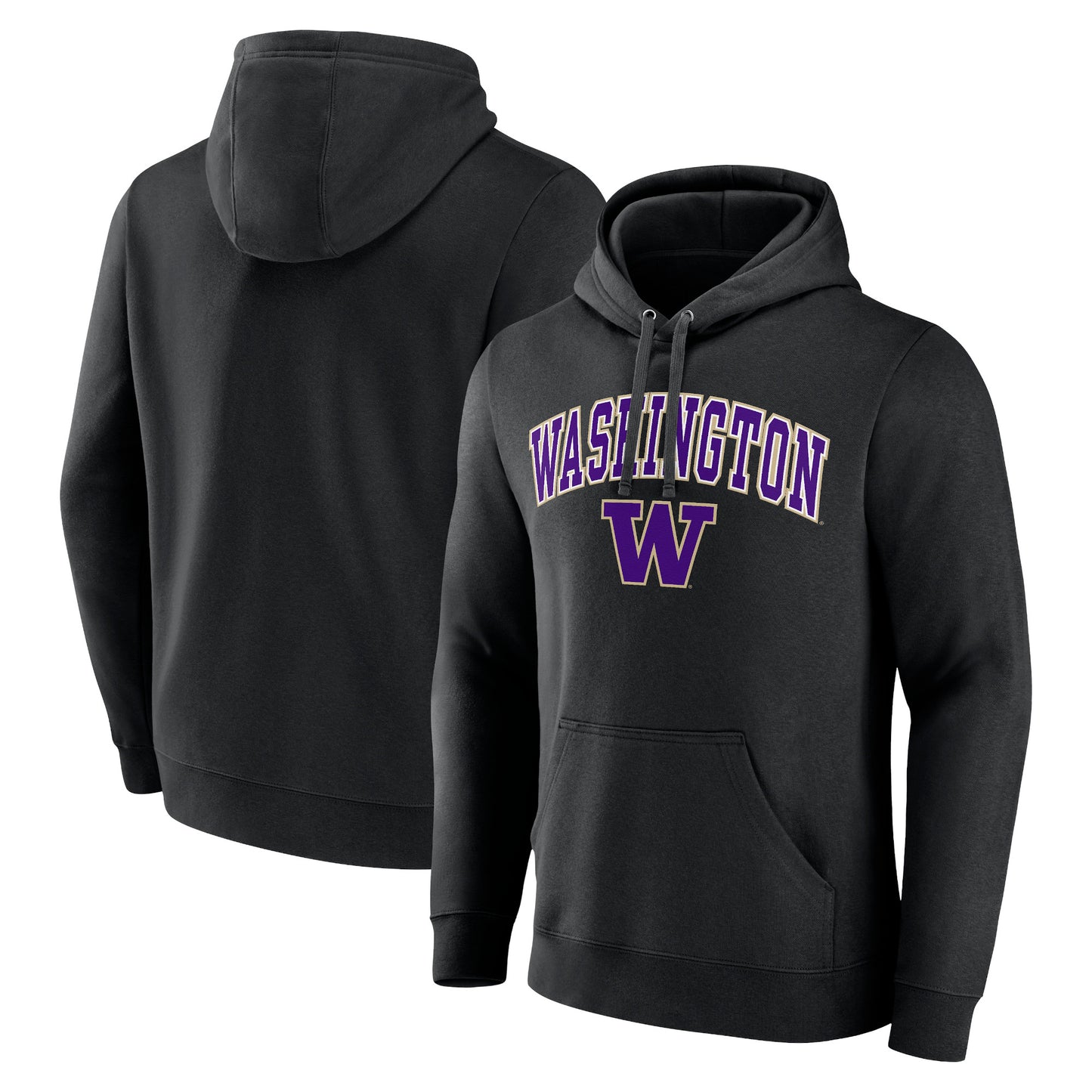 Men's Fanatics Black Washington Huskies Campus Pullover Hoodie