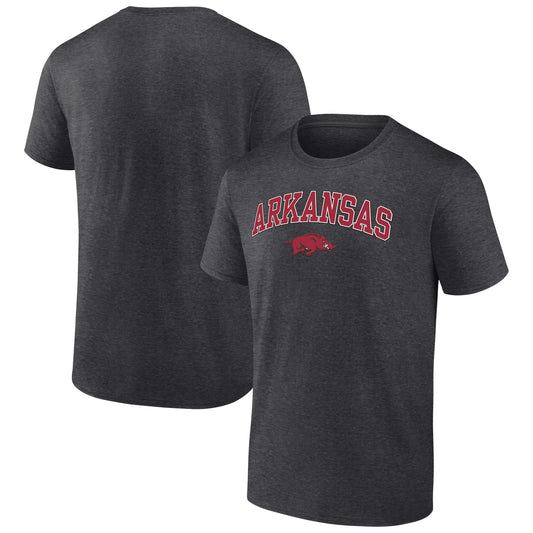 Men's Fanatics Heather Charcoal Arkansas Razorbacks Campus T-Shirt