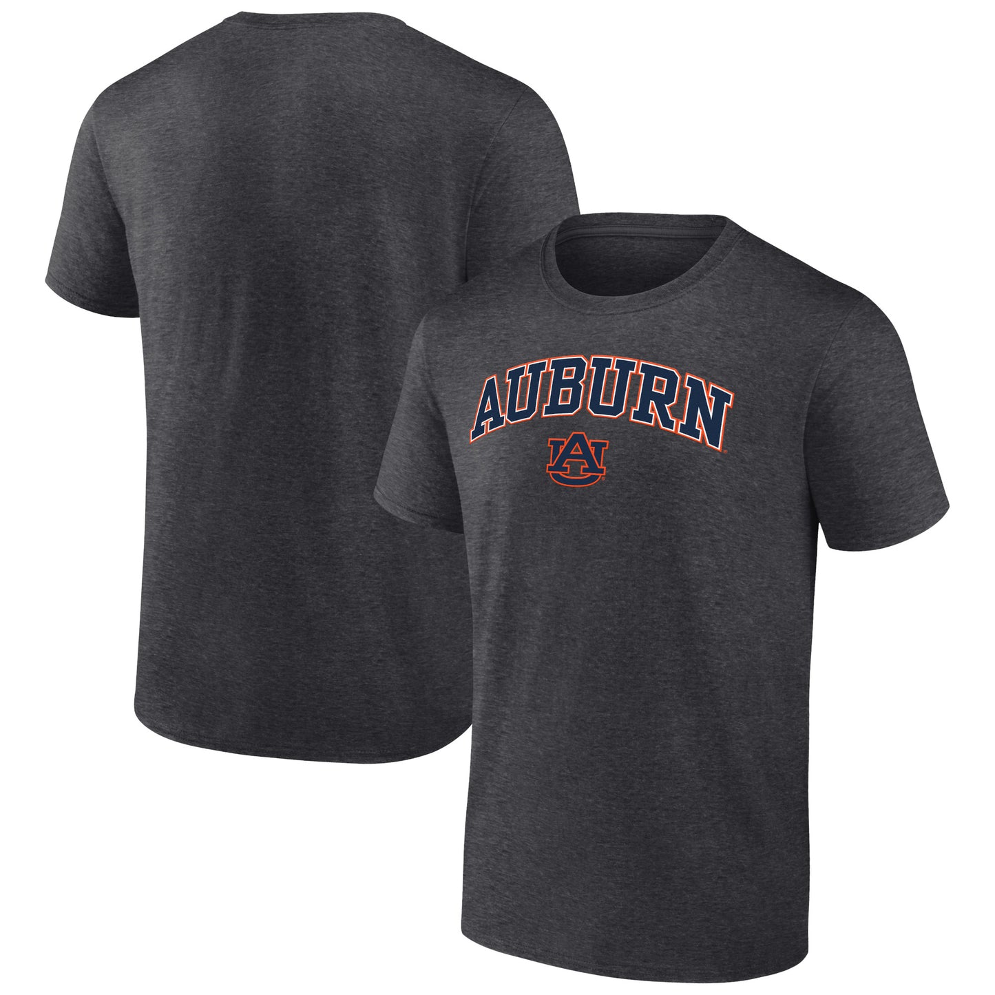 Men's Fanatics Heather Charcoal Auburn Tigers Campus T-Shirt