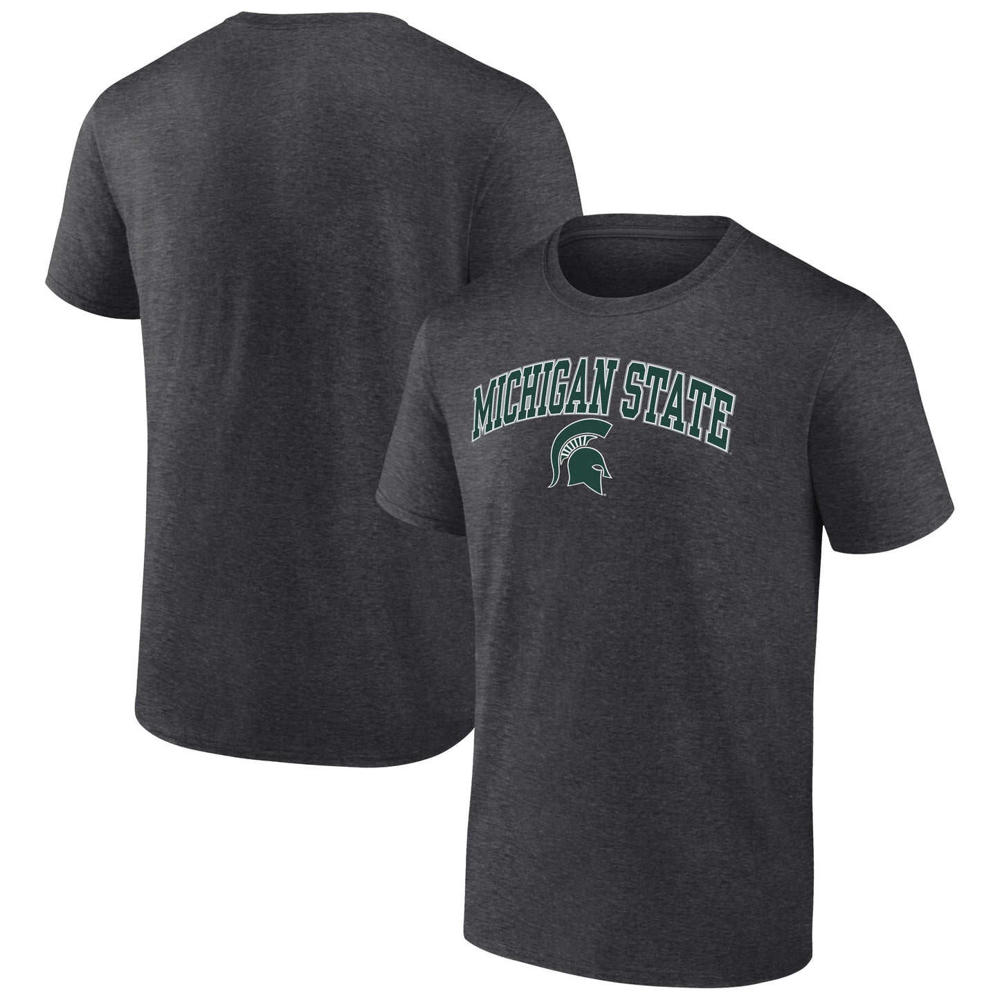 Men's Fanatics Heather Charcoal Michigan State Spartans Campus T-Shirt