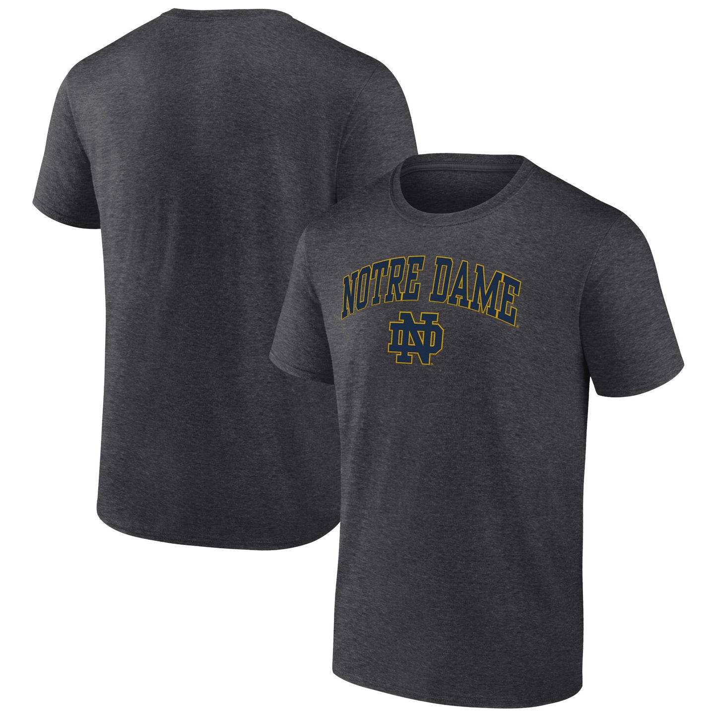 Men's Fanatics Heather Charcoal Notre Dame Fighting Irish Campus T-Shirt