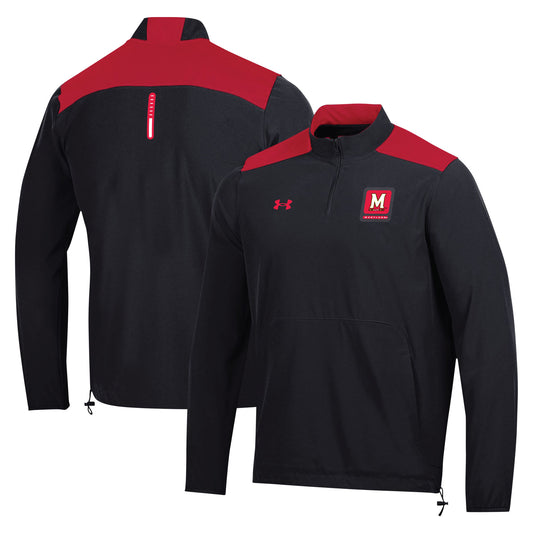 Men's Under Armour Black Maryland Terrapins 2023 Motivate Half-Zip Top