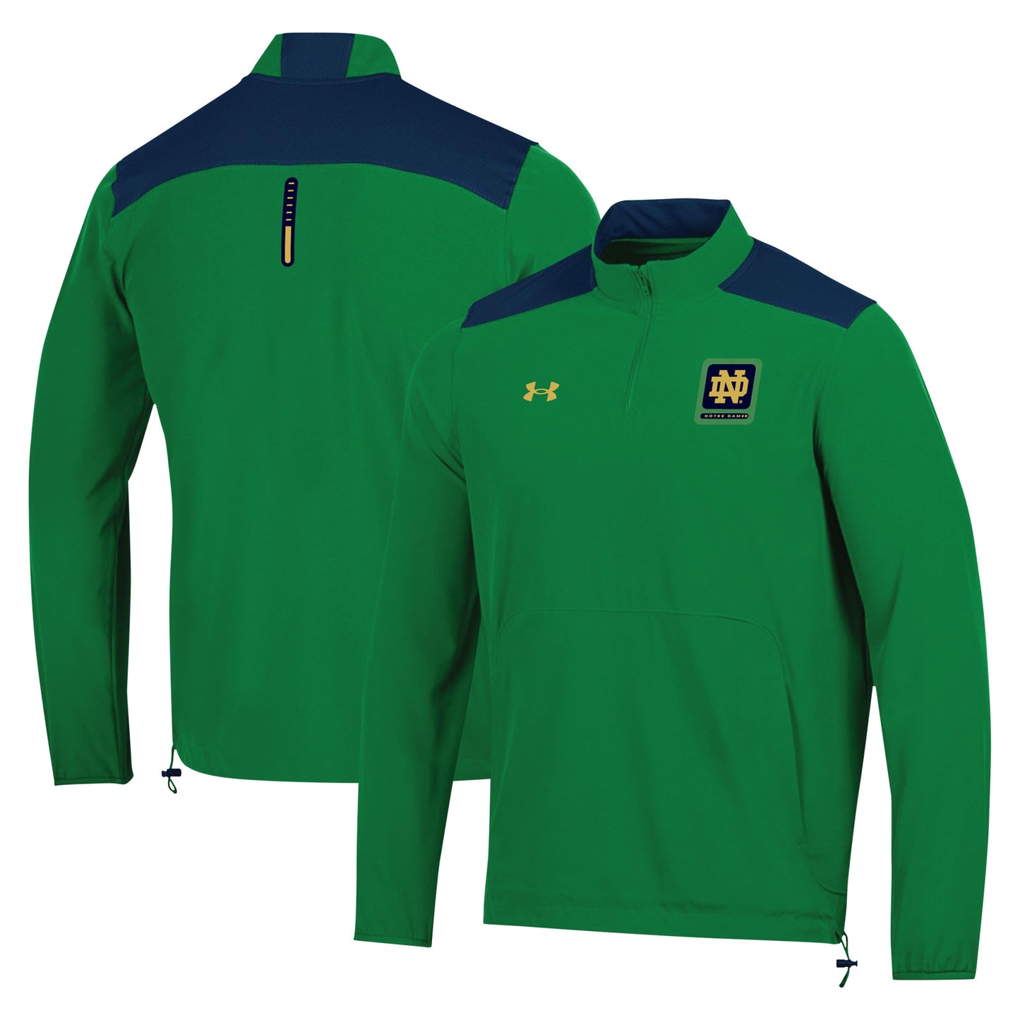 Men's Under Armour Green Notre Dame Fighting Irish 2023 Motivate Half-Zip Top