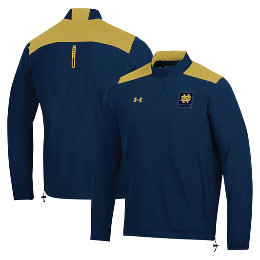 Men's Under Armour Navy Notre Dame Fighting Irish 2023 Motivate Half-Zip Top