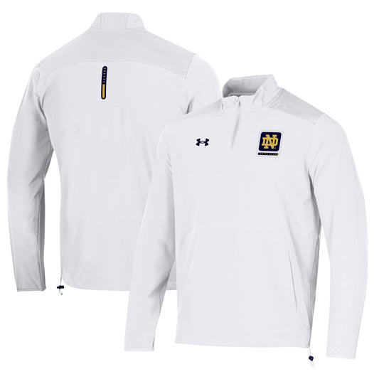 Men's Under Armour White Notre Dame Fighting Irish 2023 Motivate Half-Zip Top