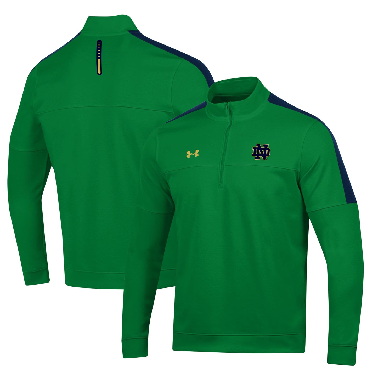 Men's Under Armour Green Notre Dame Fighting Irish Midlayer Half-Zip Jacket