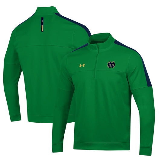 Men's Under Armour Green Notre Dame Fighting Irish Midlayer Half-Zip Jacket