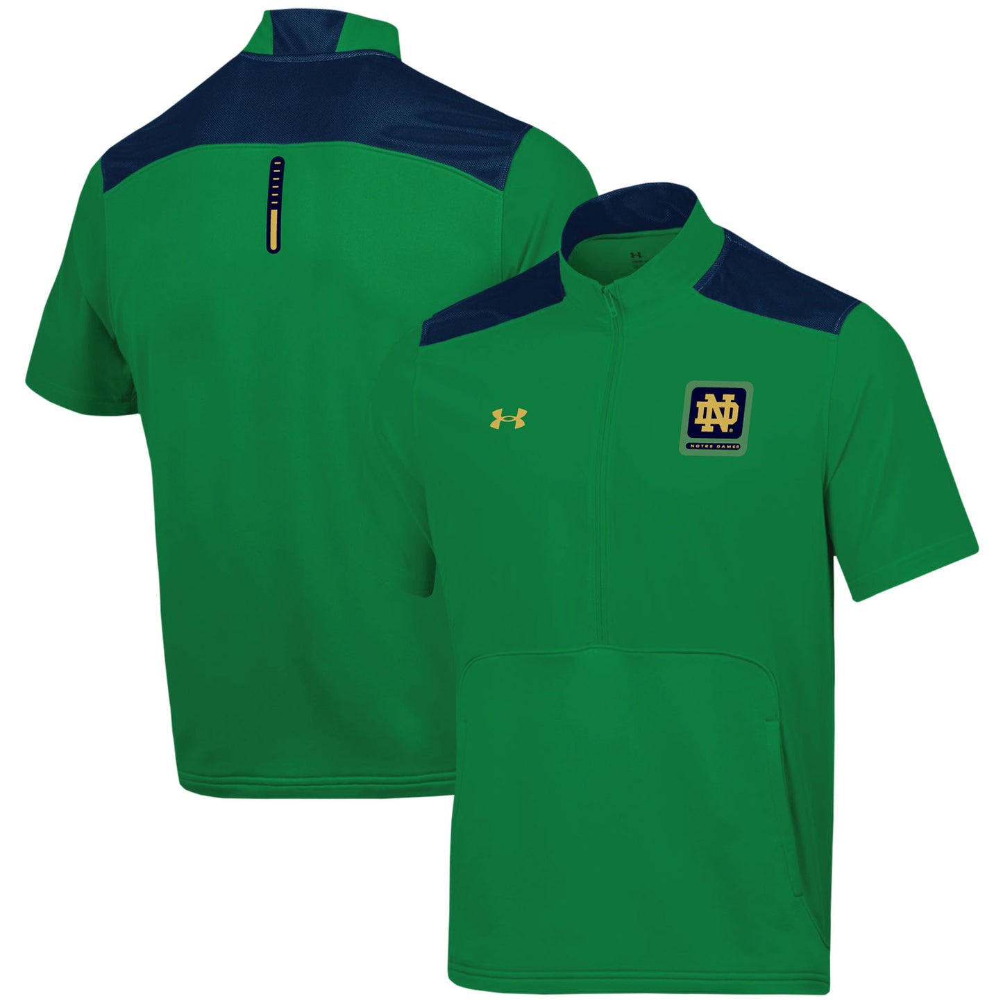 Men's Under Armour Green Notre Dame Fighting Irish Motivate Half-Zip Jacket