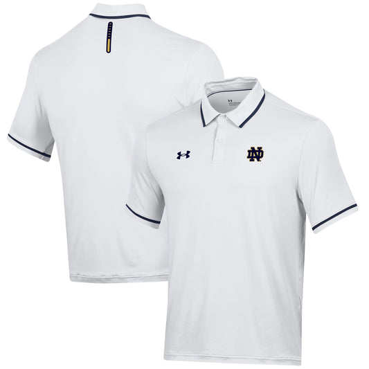 Men's Under Armour White Notre Dame Fighting Irish T2 Tipped Performance Polo