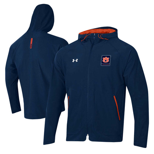 Men's Under Armour Navy Auburn Tigers Unstoppable Raglan Full-Zip Jacket