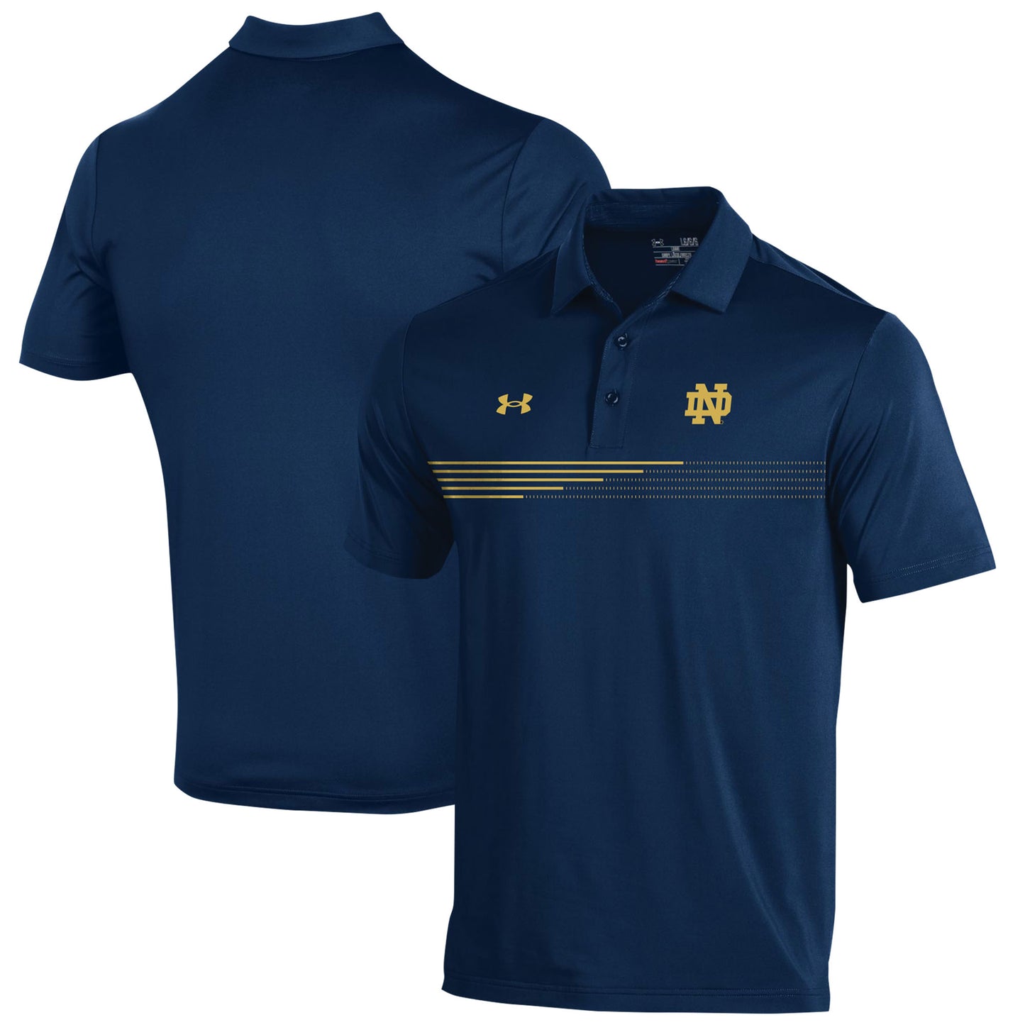 Men's Under Armour Navy Notre Dame Fighting Irish Tee To Green Stripe Polo