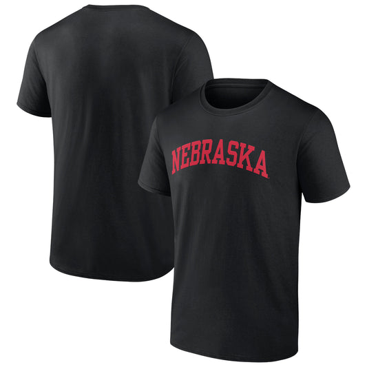 Men's Fanatics Black Nebraska Huskers Basic Arch T-Shirt