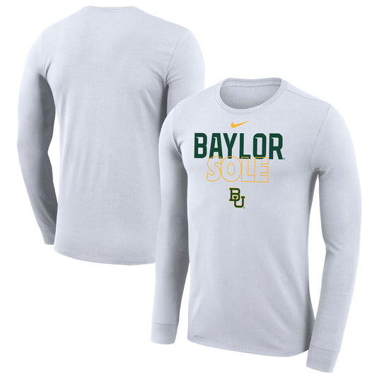 Nike  White Baylor Bears 2023 On Court Bench Long Sleeve T-Shirt