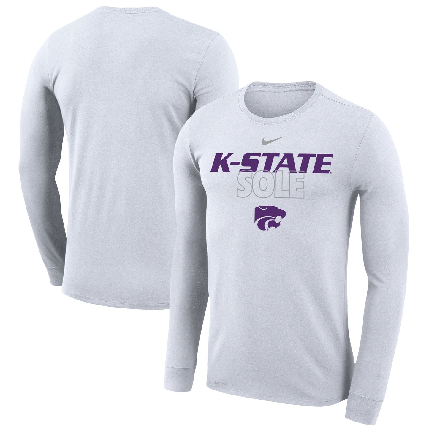 Nike  White Kansas State Wildcats 2023 On Court Bench Long Sleeve T-Shirt