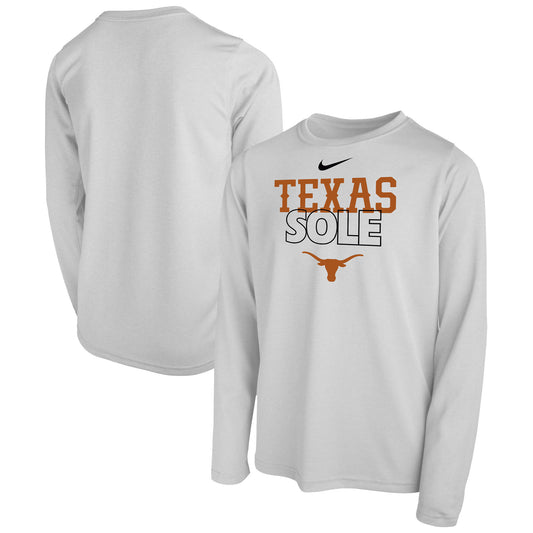 Youth Nike  White Texas Longhorns 2023 On Court Sole Bench T-Shirt