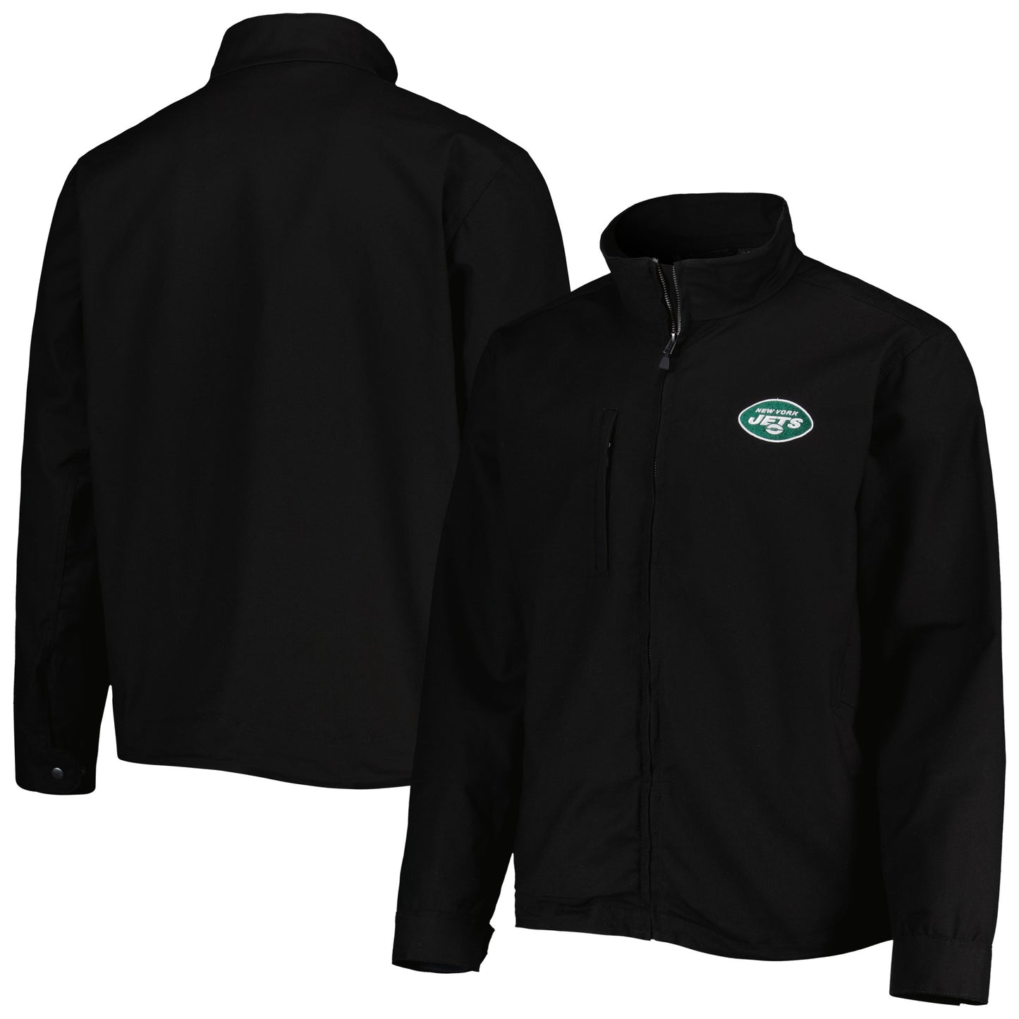 Men's Dunbrooke Black New York Jets Journey Workwear Tri-Blend Full-Zip Jacket