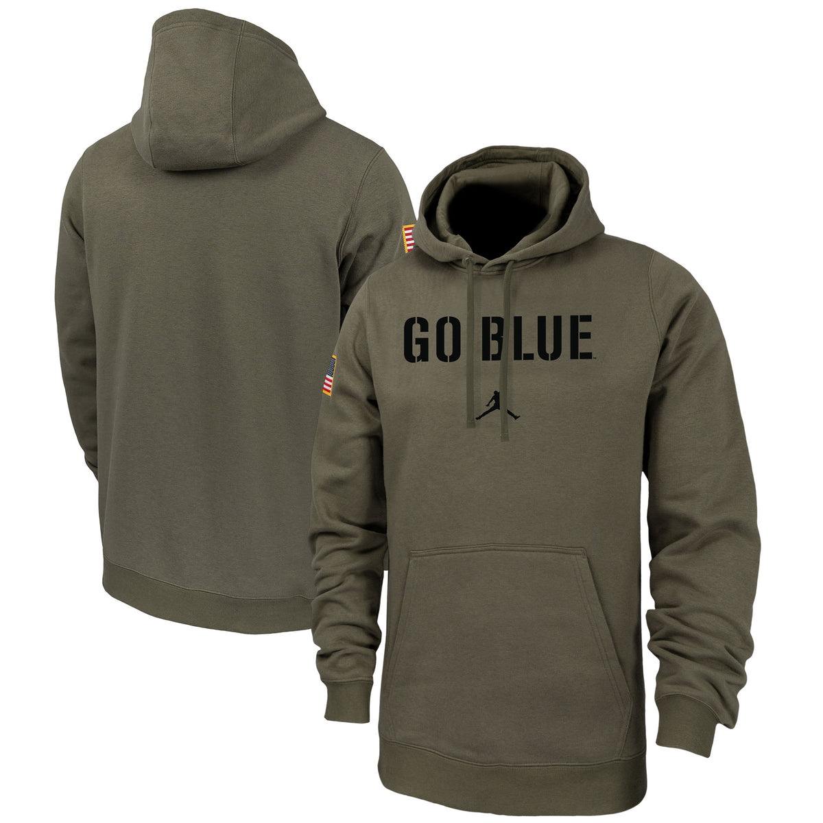 Men's Jordan Brand  Olive Michigan Wolverines Military Pack Club Fleece Pullover Hoodie