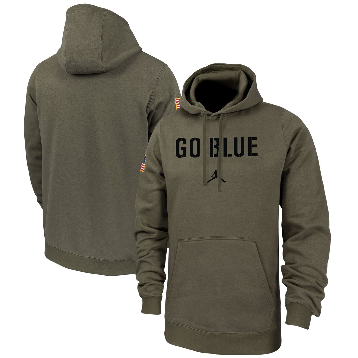 Men's Jordan Brand  Olive Michigan Wolverines Military Pack Club Fleece Pullover Hoodie