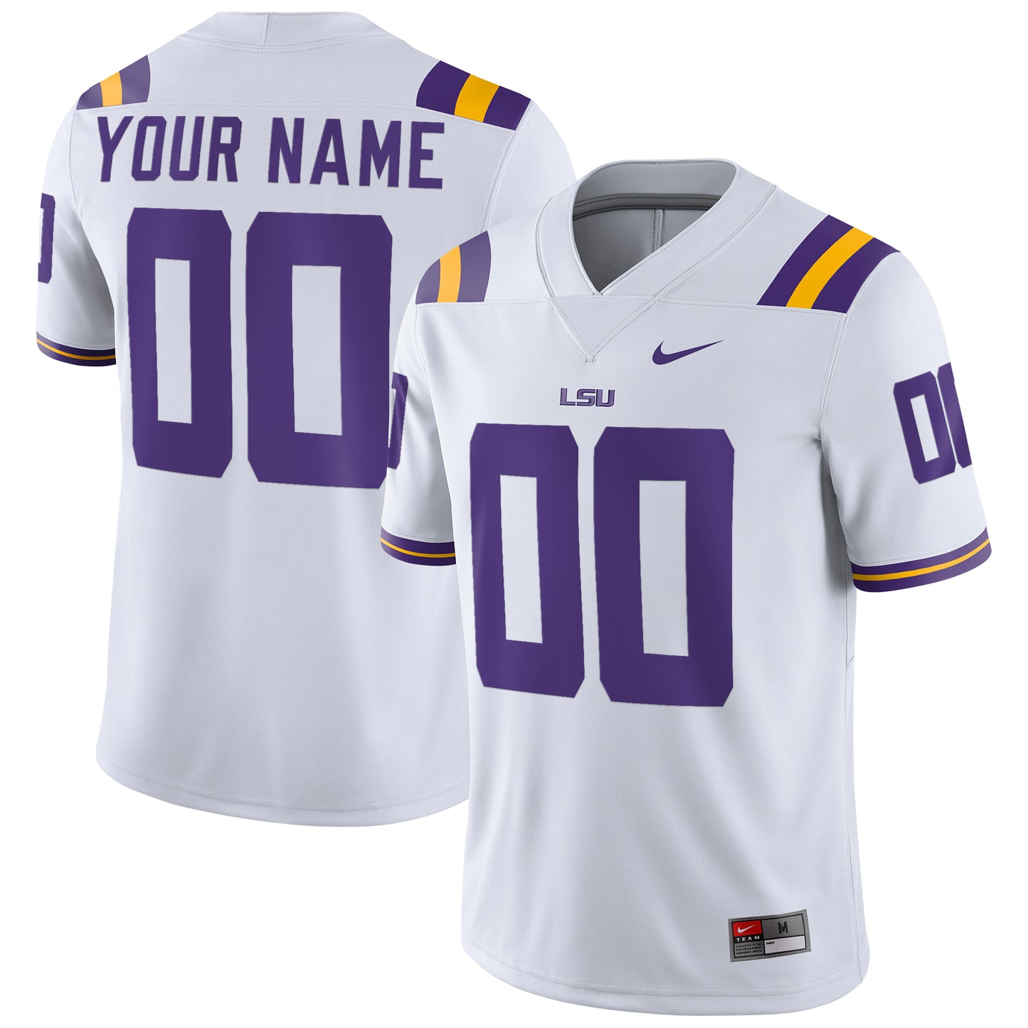 Men's Nike  White LSU Tigers Football Custom Game Jersey