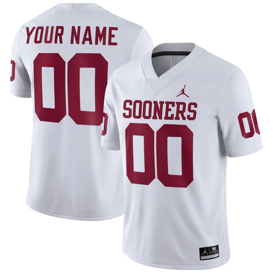 Men's Jordan Brand  White Oklahoma Sooners Football Custom Game Jersey