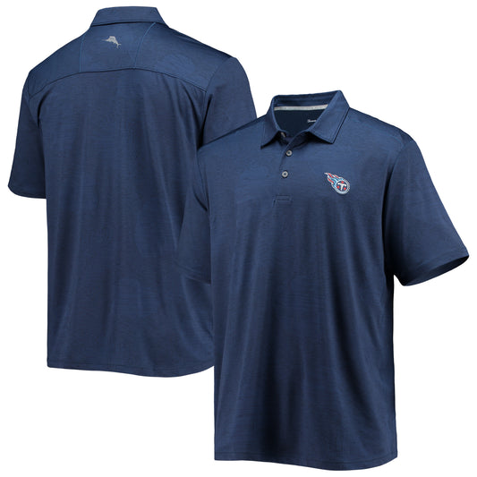 Men's Tommy Bahama Navy Tennessee Titans Palm Coast Delray Frond Allover IslandZone Polo