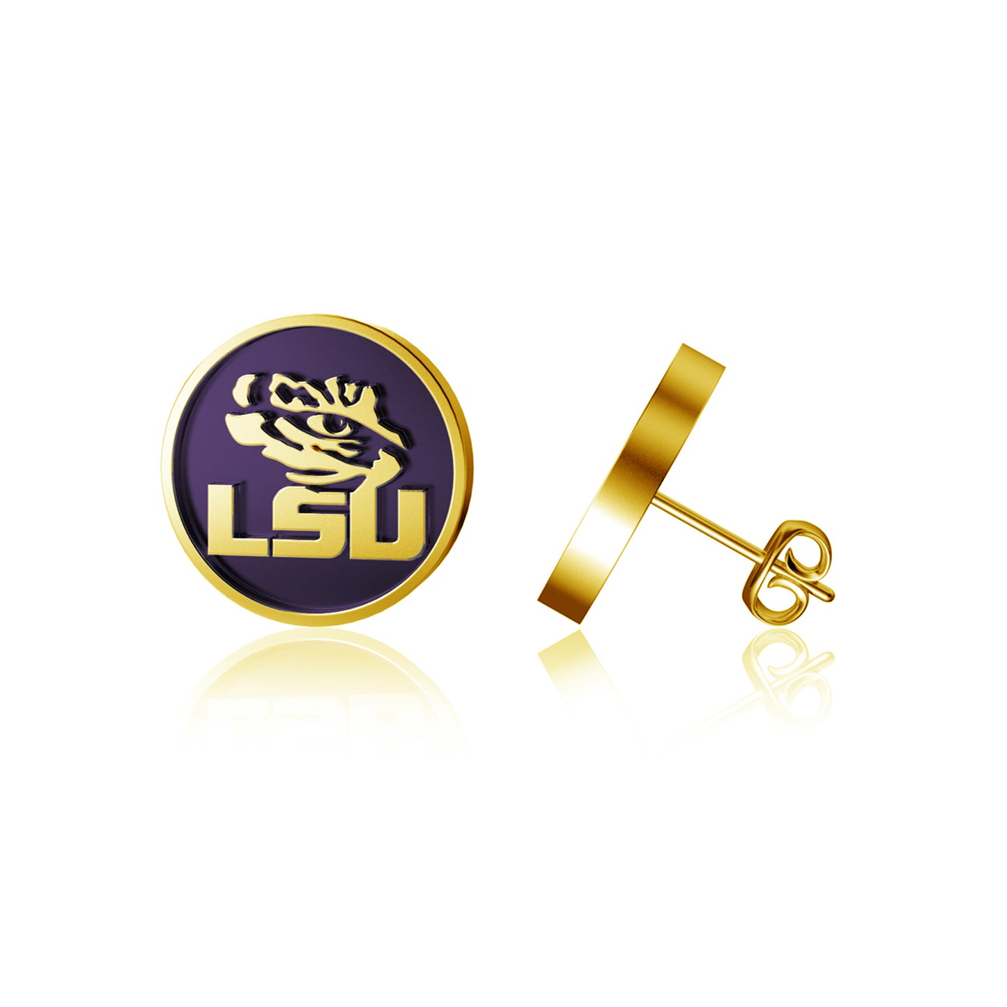 Dayna Designs LSU Tigers Gold-Plated Enamel Post Earrings