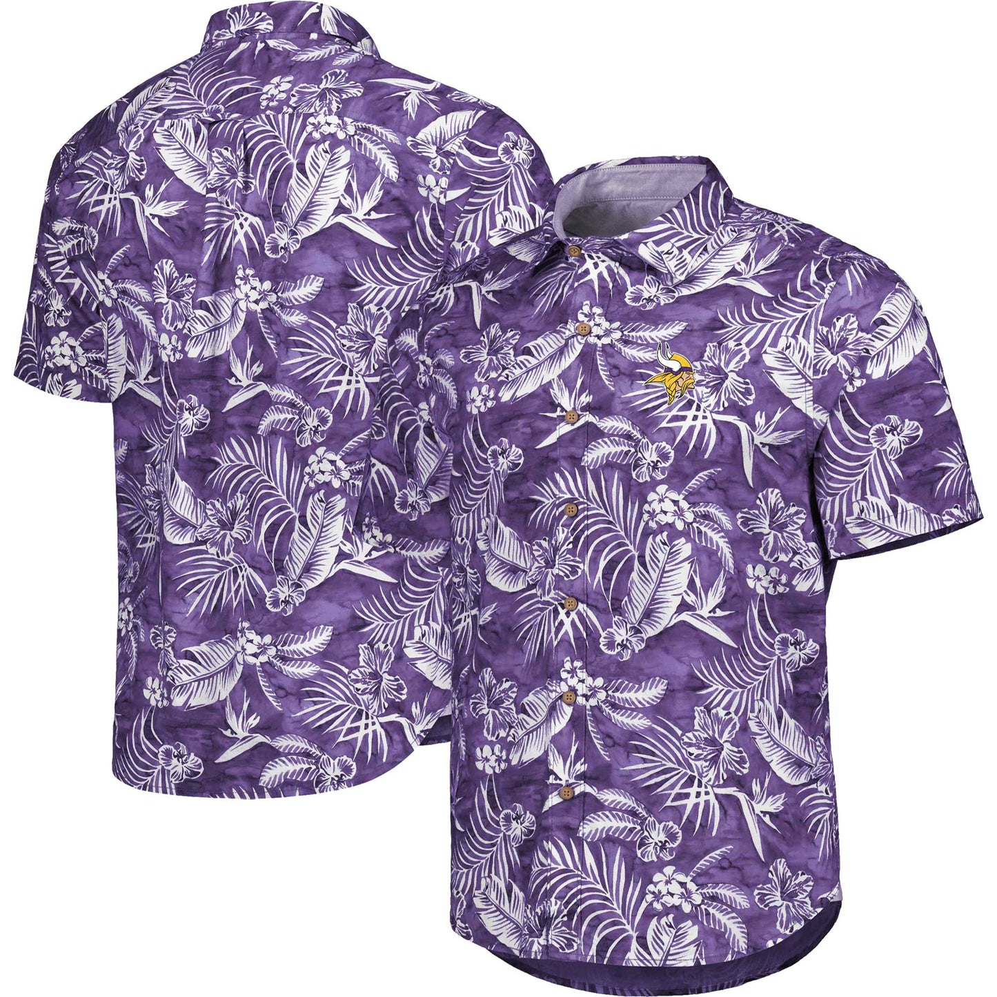 Men's Tommy Bahama Purple Minnesota Vikings Aqua Lush Full-Button Shirt