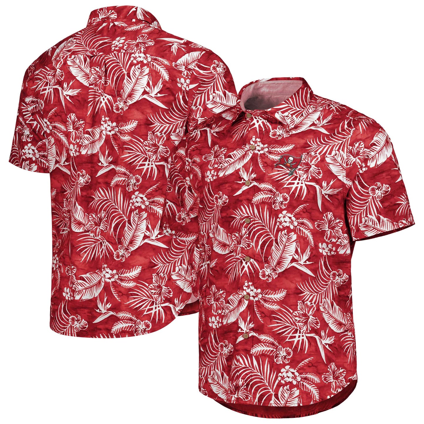 Men's Tommy Bahama Red Tampa Bay Buccaneers Aqua Lush Full-Button Shirt