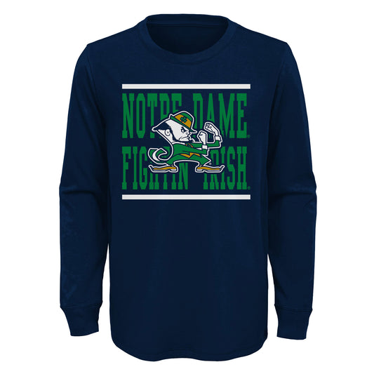 Youth Navy Notre Dame Fighting Irish Long Sleeve T-Shirt