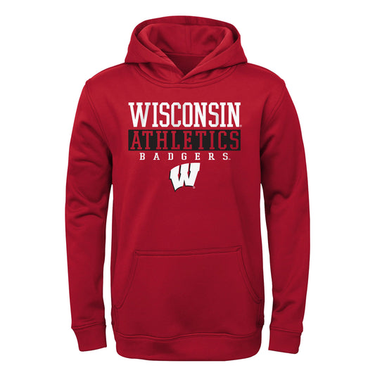 Youth Red Wisconsin Badgers Pullover Hoodie