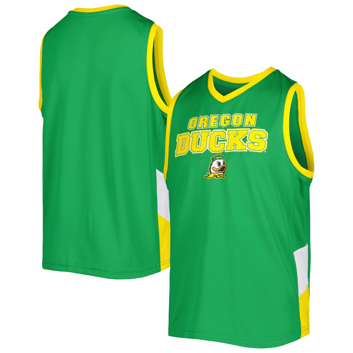 Youth Green Oregon Ducks V-Neck Tank Top