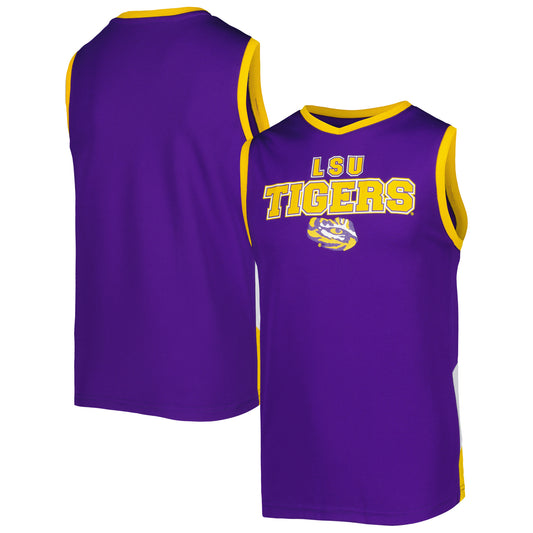 Youth Purple LSU Tigers V-Neck Tank Top