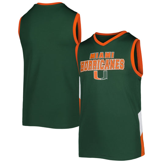 Youth Green Miami Hurricanes V-Neck Tank Top