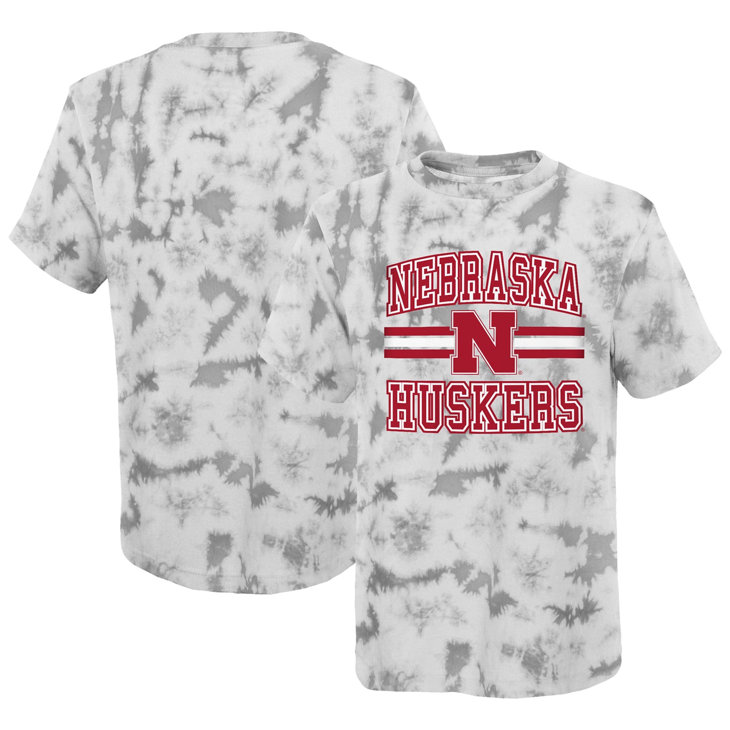 Youth Gray Nebraska Huskers Tie-Dye T-Shirt