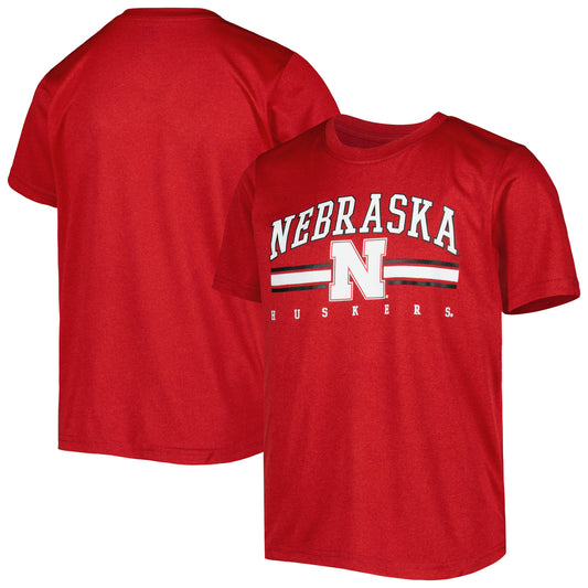 Youth Scarlet Nebraska Huskers Melange T-Shirt