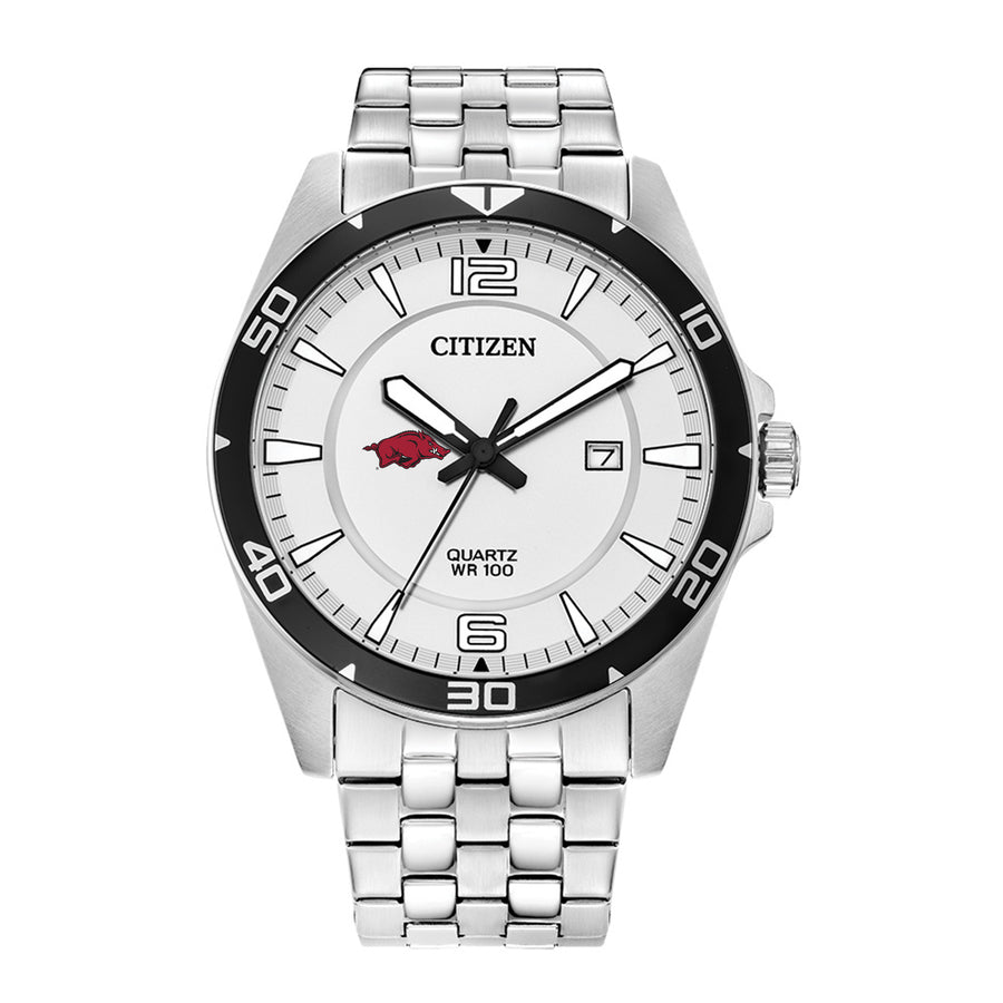 Men's Arkansas Razorbacks Citizen Quartz Stainless Steel Watch