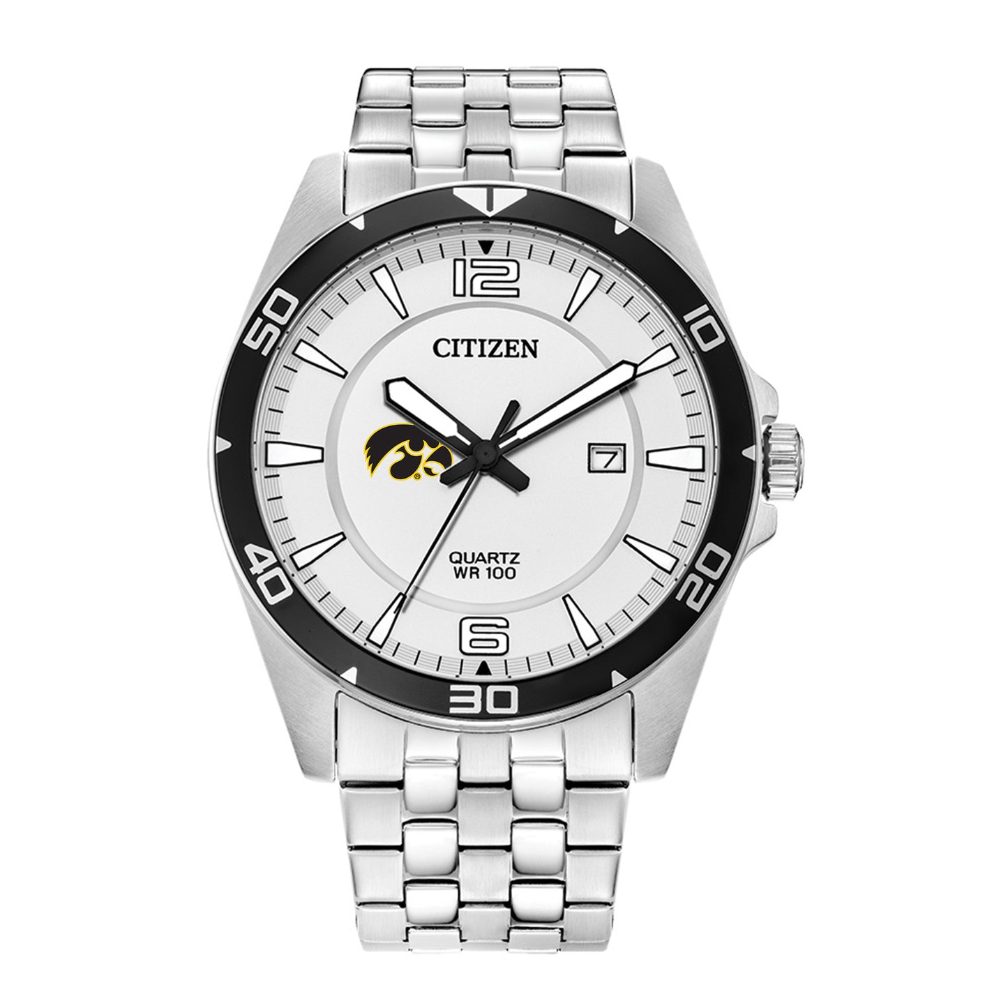 Men's Iowa Hawkeyes Citizen Quartz Stainless Steel Watch