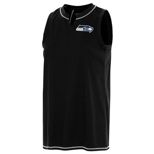 Women's Antigua Black Seattle Seahawks Establishment Tank Top