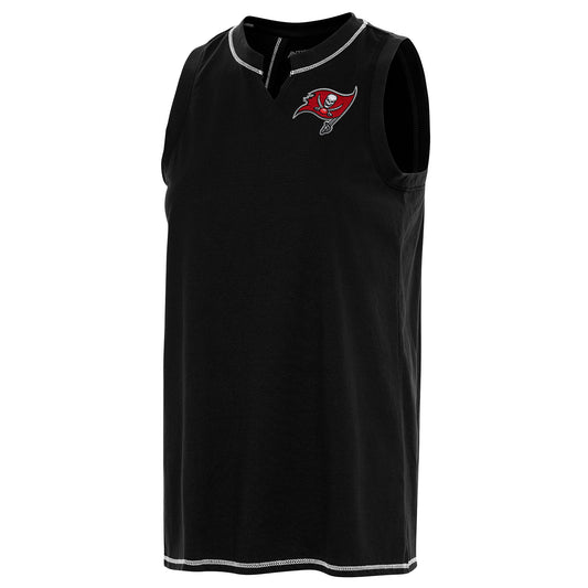 Women's Antigua Black Tampa Bay Buccaneers Establishment Tank Top