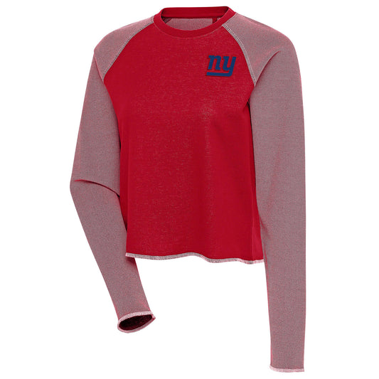 Women's Antigua Red/White New York Giants Play Long Sleeve T-Shirt