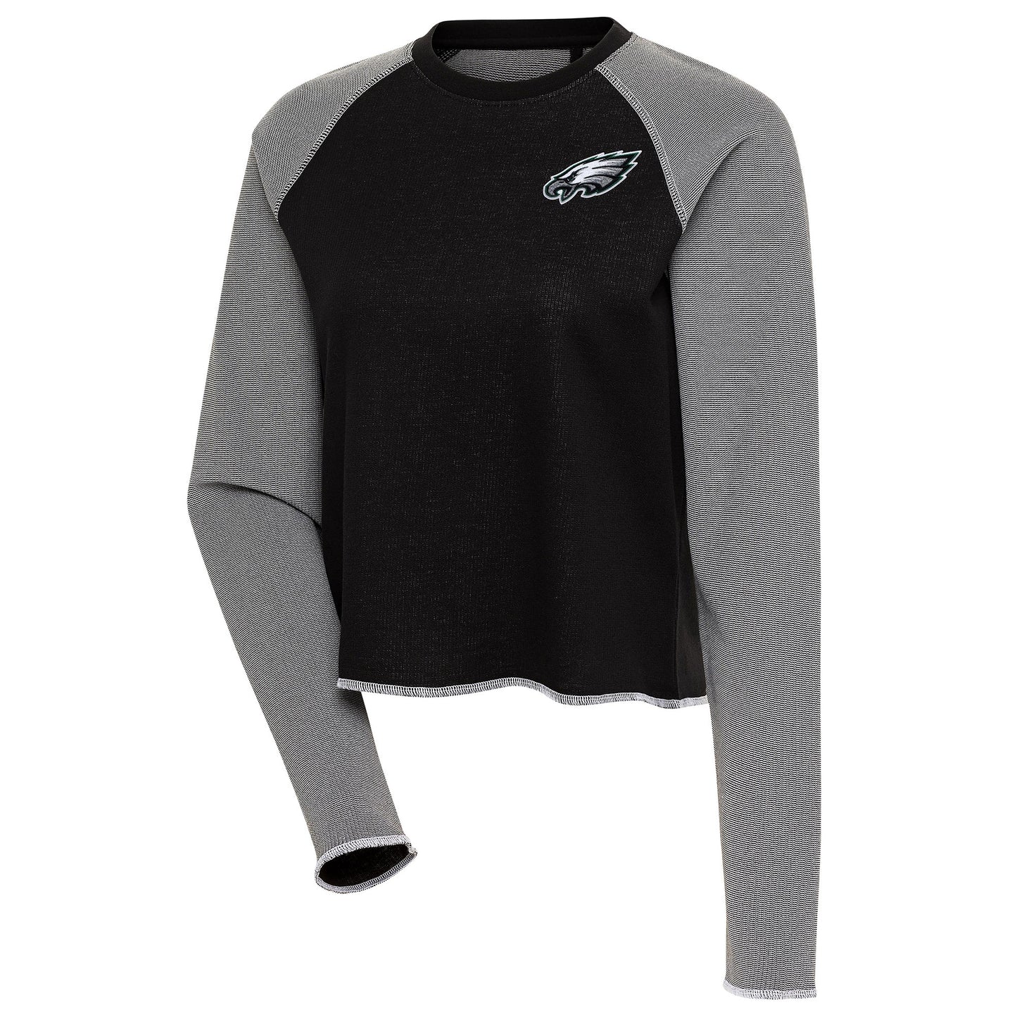 Women's Antigua Black/White Philadelphia Eagles Play Long Sleeve T-Shirt