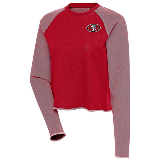 Women's Antigua Scarlet/White San Francisco 49ers Play Long Sleeve T-Shirt