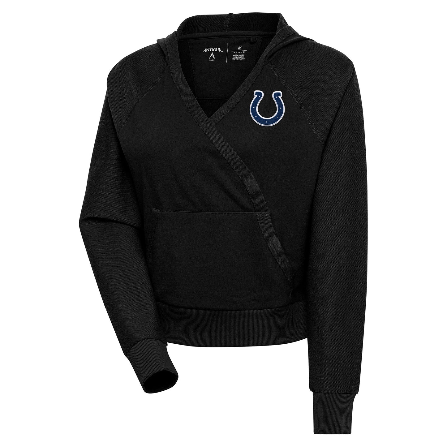 Women's Antigua Black Indianapolis Colts Point Pullover Hoodie