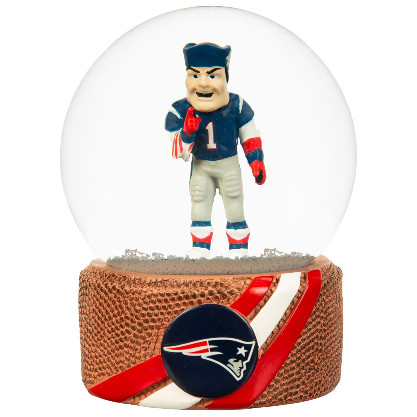 New England Patriots 100mm Mascot Glass Water Globe